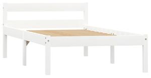 Cadru de pat cu 2 sertare, alb, 90x200 cm, lemn masiv pin