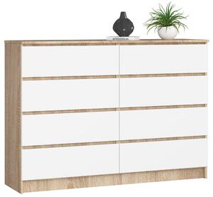 Comodă Keanu III (stejar sonoma + Alb). Promo -16%. 1128680