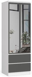 Dulap de haine Suman II (Alb + gri) (cu oglindă). Promo -14%. 1128802