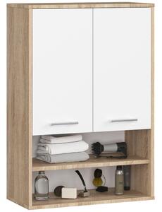Dulap de baie suspendat Farid TYP 7 (Stejar sonoma + Alb). Promo -19%. 1128823