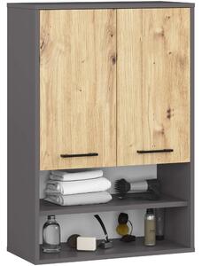 Dulap de baie suspendat Farid TYP 7 (grafit gri + Stejar artisan). Promo -19%. 1128825