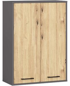 Dulap de baie suspendat Farid TYP 8 (grafit gri + Stejar artisan). Promo -18%. 1128833