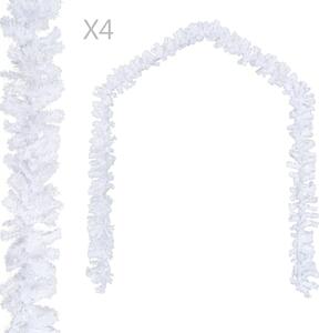 Ghirlande de Crăciun, 4 buc., alb, 270 cm, PVC