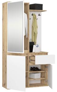 Mobilier hol Enteruno (stejar artisan + alb) (cu oglindă). Promo -19%. 1128859