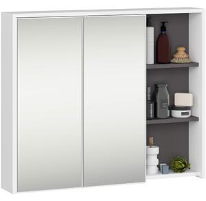 Dulap de baie Vambos W90 2D 3P LO (alb + grafit) (cu oglindă). Promo -12%. 1152104