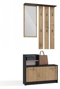 Set mobilier hol Vayan 1 (antracit + stejar artisan) (cu oglindă). Promo -14%. 1132523