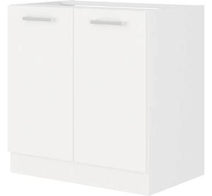 Dulap inferior de bucătărie sub chiuvetă Edris 80 ZL 2F BB (Alb). 1032822