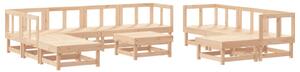 Set mobilier grădină, 11 piese, lemn masiv de pin
