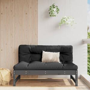Canapea de mijloc de grădină, gri, 120x80 cm, lemn masiv pin