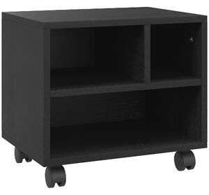 HOMCOM Suport Imprimantă pe 2 Niveluri cu Depozitare, Cărucior Imprimantă pe Roți cu 3 Compartimente, 40x30x36 cm, Negru | Aosom Romania
