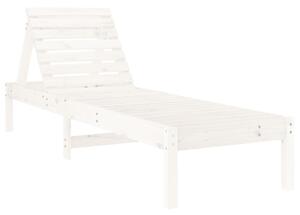 Șezlong, alb, 199,5x60x74 cm, lemn masiv de pin