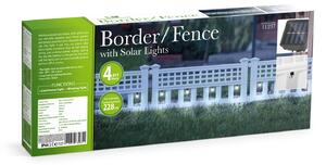 Garden of Eden - Gard solar cu LED, 58 x 36 x 3,5 cm, alb rece - 4 buc. set