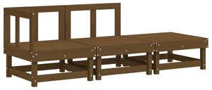 Set mobilier de grădină, 3 piese, maro miere, lemn masiv de pin