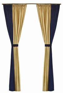 Set draperii Velaria catifea navy cu bej, 2x150x260 cm