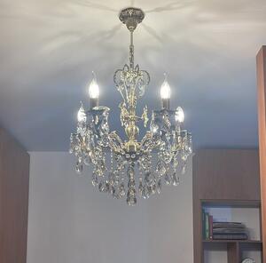 Lustra Bronz Masiv Bebek cu 8 Brate, Desing Renesans, Bronz Antichizat - Bussy Lighting 0107-57-08