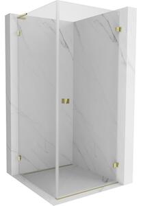 Mexen Lunar-B L cabină de duș cu balamale dreapta 90 x 90 cm, sticlă transparentă, auriu strălucitor, 832L-090-090-50-00-P