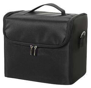 HOMCOM Trusă Machiaj Profesională, 4 Compartimente Interioare Detașabile, Curea și Mâner, 27,5x19,5x24,5 cm, Negru | Aosom Romania