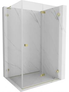Mexen Lunar-F L, colt dus dreapta 85 x 70 cm, sticla transparenta 8 mm, profil auriu, 836L-085-070-50-00-P