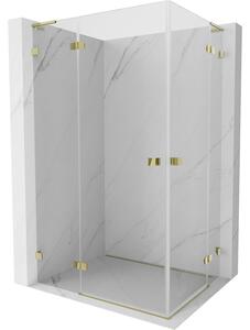 Mexen Lunar, duș cu balamale L Duo 110 x 85 cm, sticlă transparentă de 8 mm, profil auriu, 834L-110L-085P-50-00
