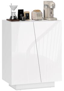 HOMCOM Dulap Multifuncțional cu 3 Nivele, Design Modern din PA Alb, Poliță Reglabilă, Bază Înălțată, 70x40x88 cm | Aosom Romania