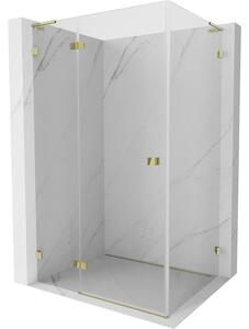 Mexen Lunar L, cabină de duș pliabilă stânga 70 x 90 cm, sticlă transparentă, profil auriu, 834L-070-090-50-00-L