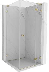 Mexen Lunar, cabină de duș cu balamale L dreapta 70 x 70 cm, sticlă transparentă de 8 mm, profil auriu, 834L-070-070-50-00-P