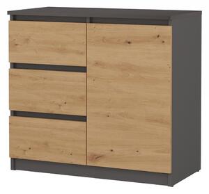 Comodă Musecalo 12 (antracit + stejar artisan). Promo -13%. 1132866