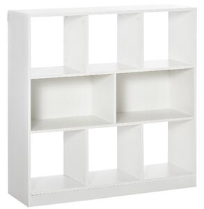 HOMCOM Bibliotecă Raft cu 8 Compartimente, Bibliotecă Modernă pentru Camera de Zi, Dormitor, Birou, 97.5x30x100 cm, Alb | Aosom Romania