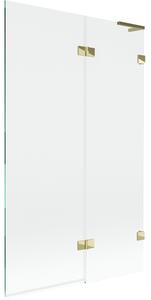 Mexen Lunar L, paravan de baie cu 2 aripi dreapta 110 x 150 cm, sticlă transparentă, auriu strălucitor, 897L-110-100-50-00-P