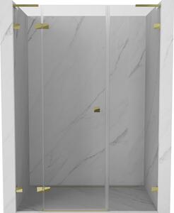 Mexen Lunar L, ușă de duș cu balamale stânga 125 cm, sticlă transparentă, profil auriu, 834SL-125-050-50-00-L