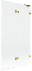 Mexen Lunar L, paravan de baie cu 2 aripi dreapta 100 x 150 cm, sticlă transparentă, auriu strălucitor, 897L-100-100-50-00-P