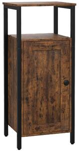 HOMCOM Noptieră în Stil Industrial cu 2 Rafturi Deschise și Raft Interior Reglabil pe 3 Nivele, 34x30x80 cm, Maro Rustic | Aosom Romania
