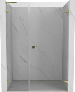 Mexen Lunar-B, ușă de duș cu balamale L dreapta 140 cm, sticlă transparentă, profil auriu, 832SL-140-050-50-00-P