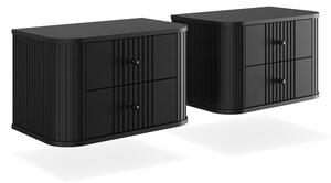 Set noptiere Vesper 56 cm de perete - negru / mânere negre