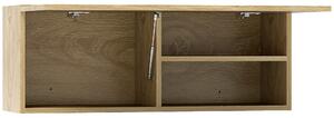 HOMCOM Dulap de Baie Suspendat cu Ușă Rabatabilă și Rafturi din Lemn, 80x25x30 cm, Natural | Aosom Romania