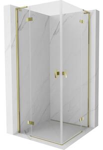 Cabină de duș Mexen Mist-H L Duo cu 2 aripi 115 x 115 cm, sticlă transparentă, profil auriu lucios, 8A5L-115L-115P-50-00