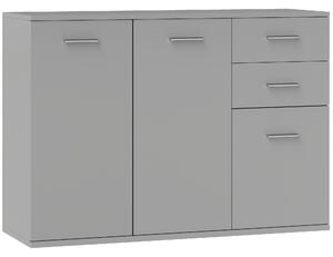 HOMCOM Dulap 3uși+2sertare gri 106x35x76 | Aosom Romania