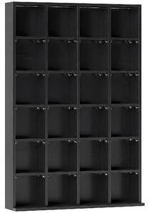 HOMCOM Dulap pentru CD-uri pentru 456 CD-uri sau 336 DVD-uri, 24 Compartimente, 89x20x130.5 cm Negru | Aosom Romania