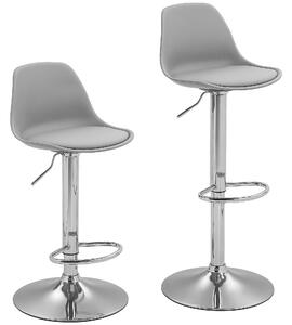Homcom Set 2 Scaune Bar – Reglabile, Cu Spatar si Pivotante | Aosom Romania
