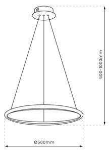 Lustră LED pe cablu HOOP LED/27W/230V d. 50 cm 4000K negru