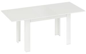 HOMCOM Masă extensibilă 140-180x80cm, albă, pentru 6-8 persoane, pentru spații mici | Aosom Romania