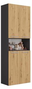 Dulap de baie Neltossa 4 (antracit + stejar artisan). 1132991