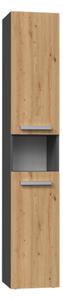 Dulap de baie Neltossa 7 (antracit + stejar artisan). Promo -12%. 1133000