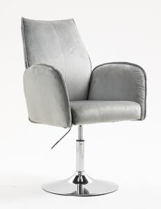 HR280N Scaun Gray din Catifea cu Bază Cromata