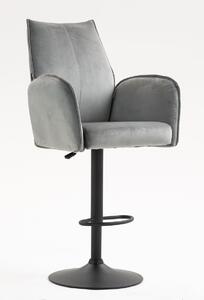 HR280W Scaun Gray din Catifea cu Bază Neagră