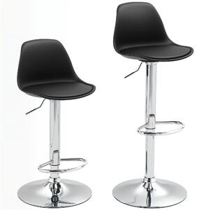 Homcom Set 2 Scaune Bar – Reglabile, Cu Spatar si Pivotante | Aosom Romania