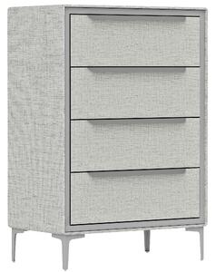 HOMCOM Comoda cu 4 Sertare în Oțel cu Acoperire în Țesut cu Efect de In, 60x36x88 cm, Gri | Aosom Romania