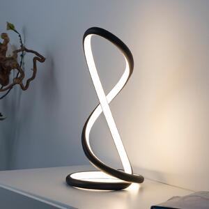 Paul Neuhaus Lampă de masă LED Twist, negru, înălțime 42 cm, reglabil, Negru, dormitor, Aluminiu, Modern