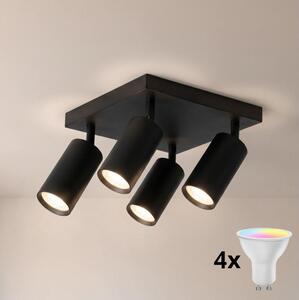 Brilagi - Spot LED RGBW dimabil SELE SQUARE 4xGU10/6,5W/230V negru