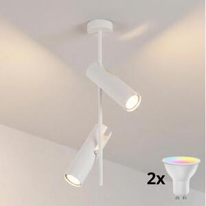 Brilagi - Lustru LED RGBW cu intensitate reglabilă pe tijă BRANCH, 2xGU10/6,5W/230V, alb